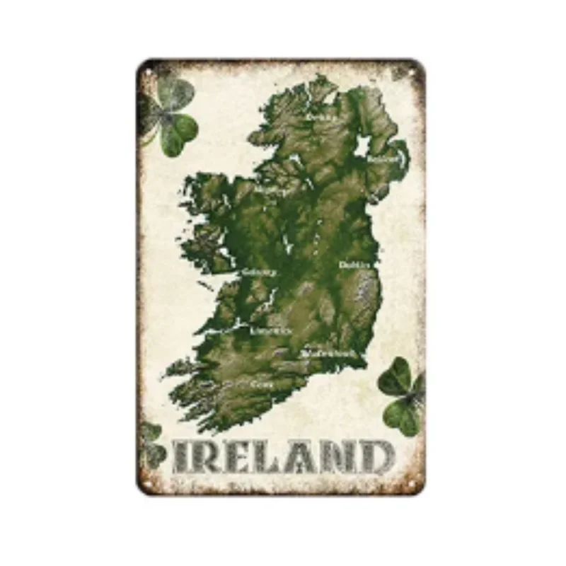 Irlanda città paesaggio targa in latta segni in metallo di londra targa decorativa in lamiera retrò per la decorazione della parete del Club di casa