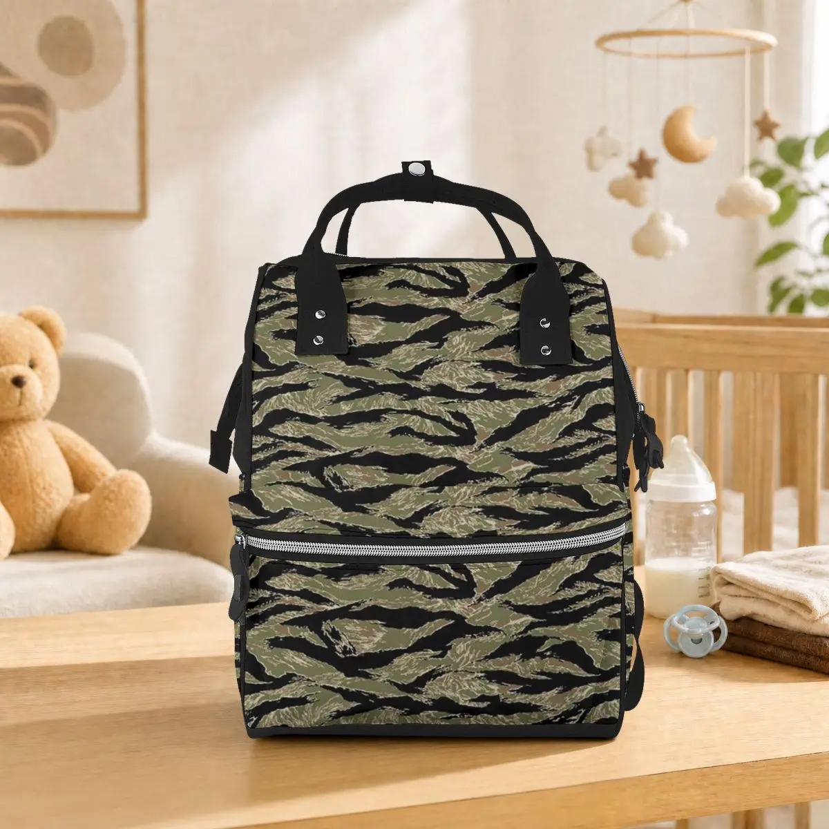 Tiger Stripe Camouflage Military Camo Student Backpack School Bag Hiking Travel Daypack for Men Women Bookbag Shoulder Bags