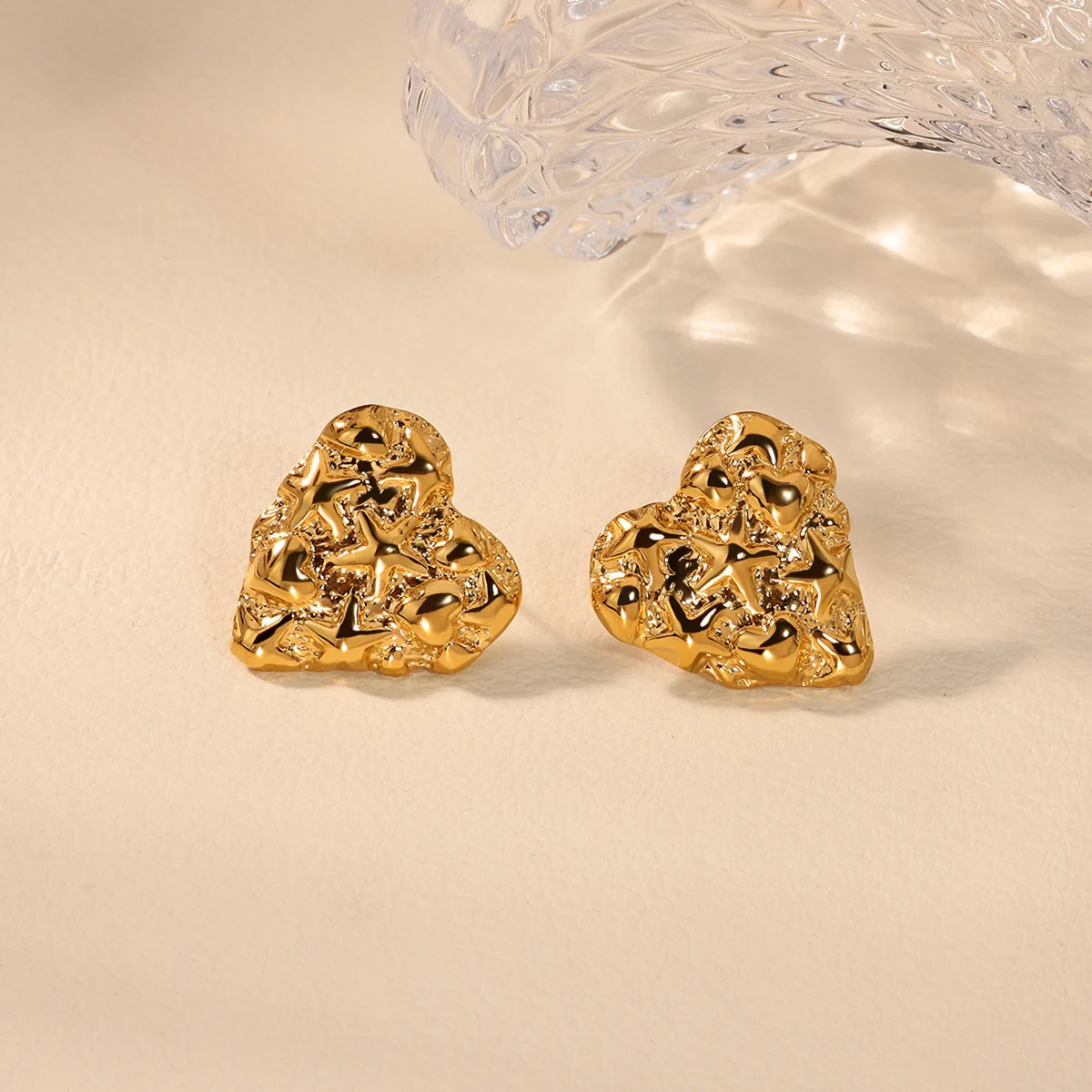 Free Shipping Vintage Heart Star Stud Earrings For Women Stainless Steel Piercing Earring 2025 New Fashion Wedding Jewelry