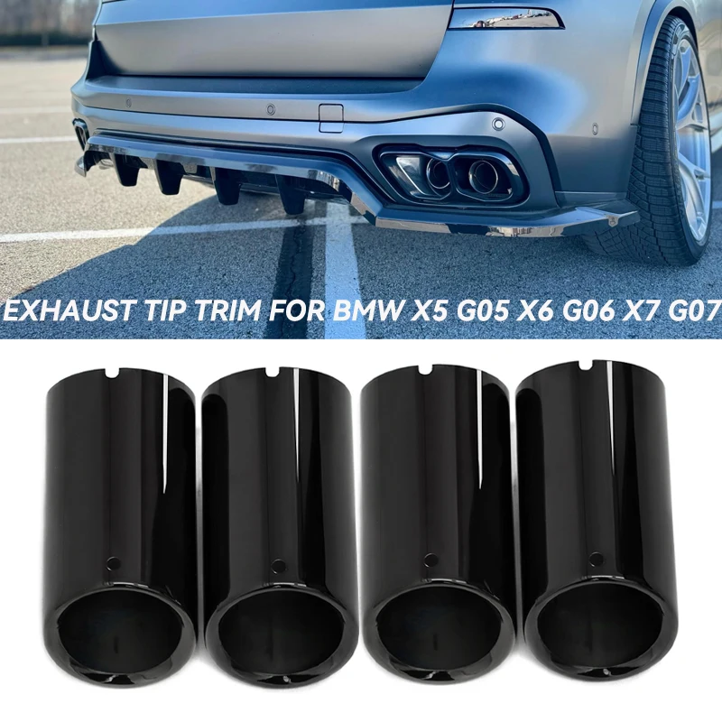 4 PCS/lot Car Exhaust Tip Trim Exhaust Cover For BMW X5 G05 X6 G06 X7 G07 M Sport Tailpipe Nozzle Muffler Tip Tuning