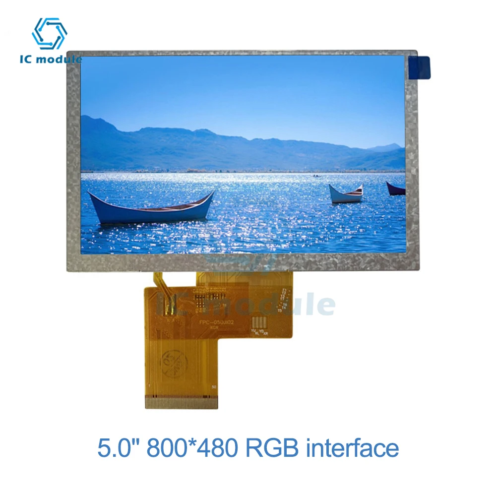 

5 inch TFT LCD display 60Hz refresh 800x480 Resolution LCD color display 50Pin RGB interface