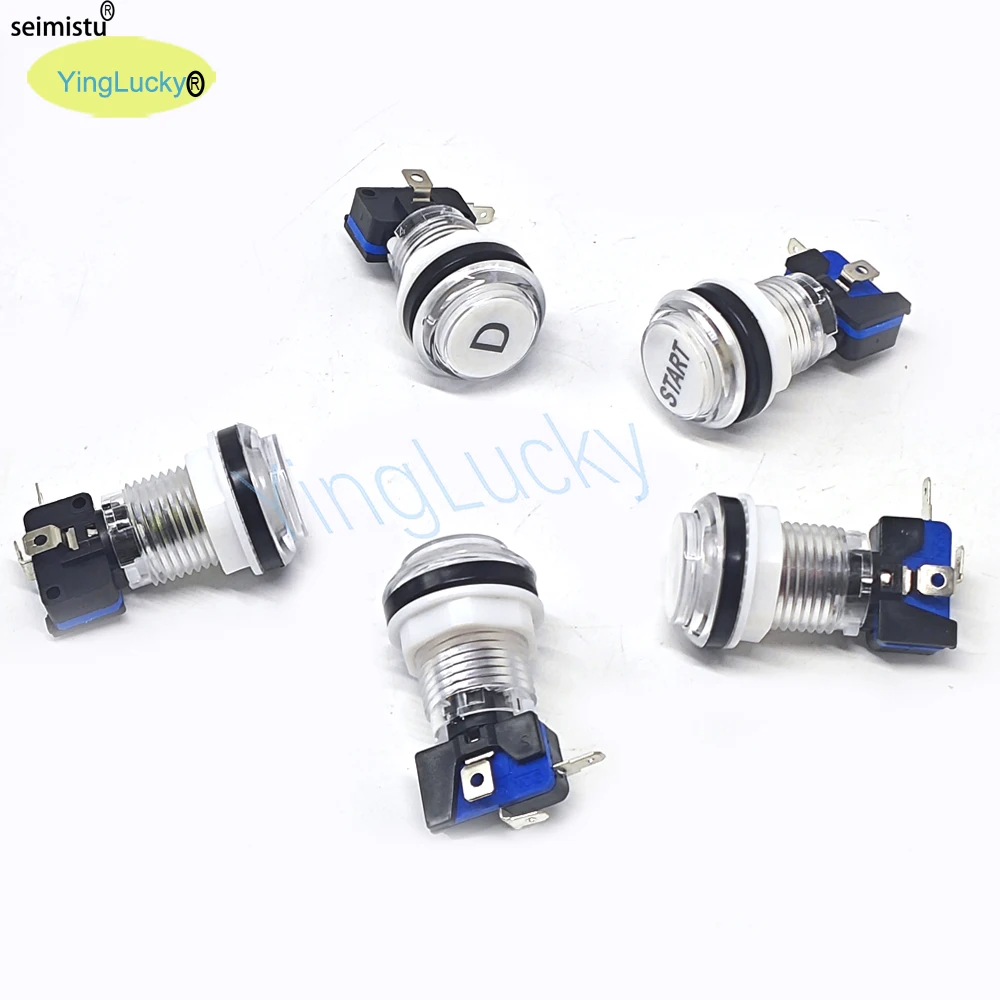 33mm 5V 12V Light Illuminated Push Button For Arcade Game Kit DIY Coin Start Select Pause Exit PS Swing Vending Crane Machine