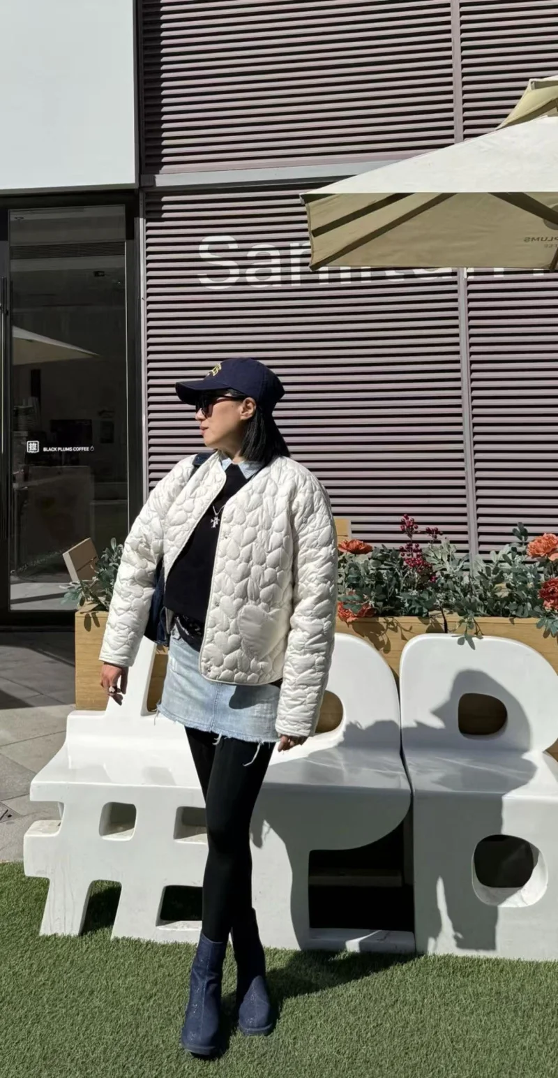 LIBIELIY Autumn Collection Women's Wear Features A Gentle And Cute Heart-shaped Quilted Lightweight Jacket And Short Coat