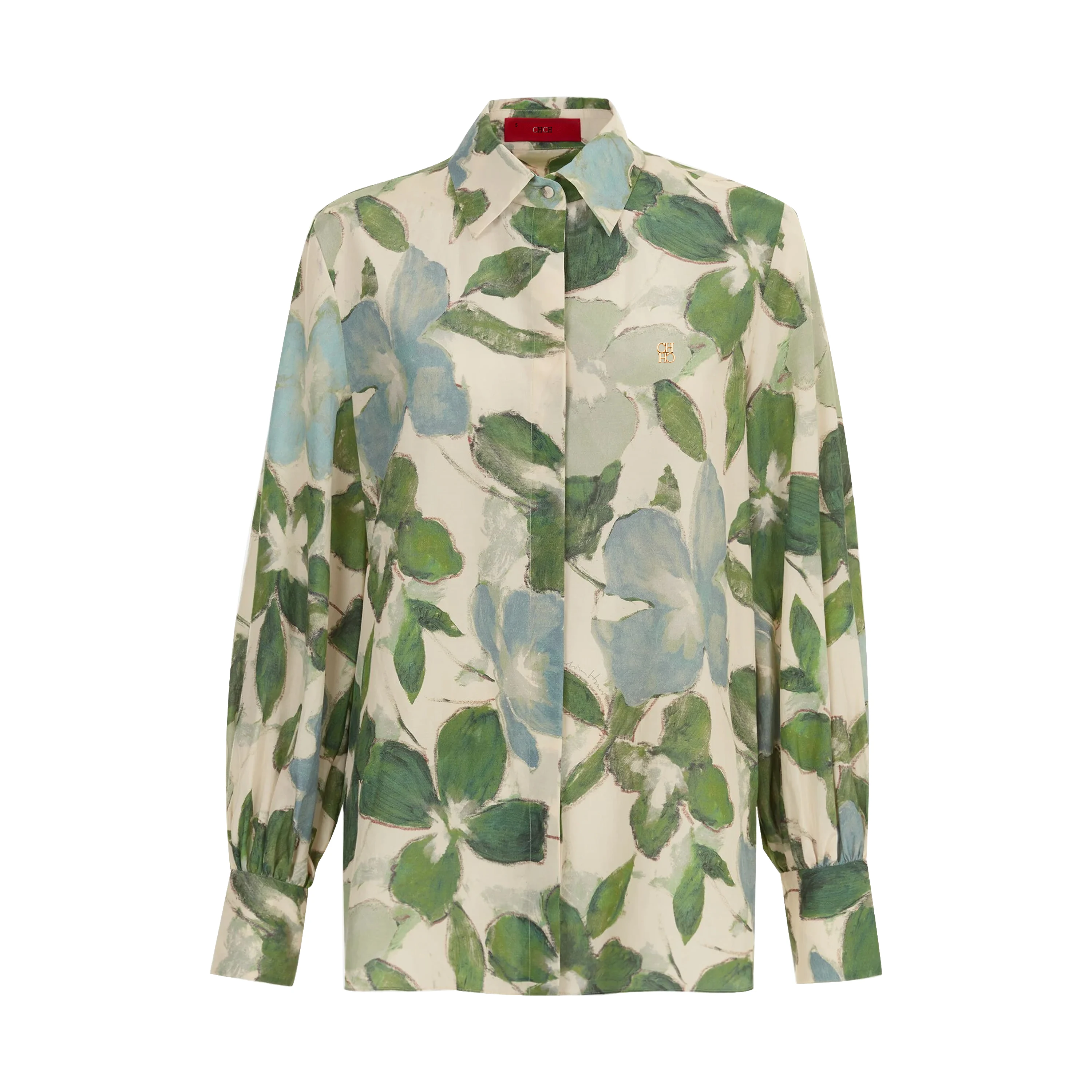 CHCH Donna Stampa Top Camicette Stampa di moda Casual Manica lunga Office Lady OL Camicie Slim Blusas