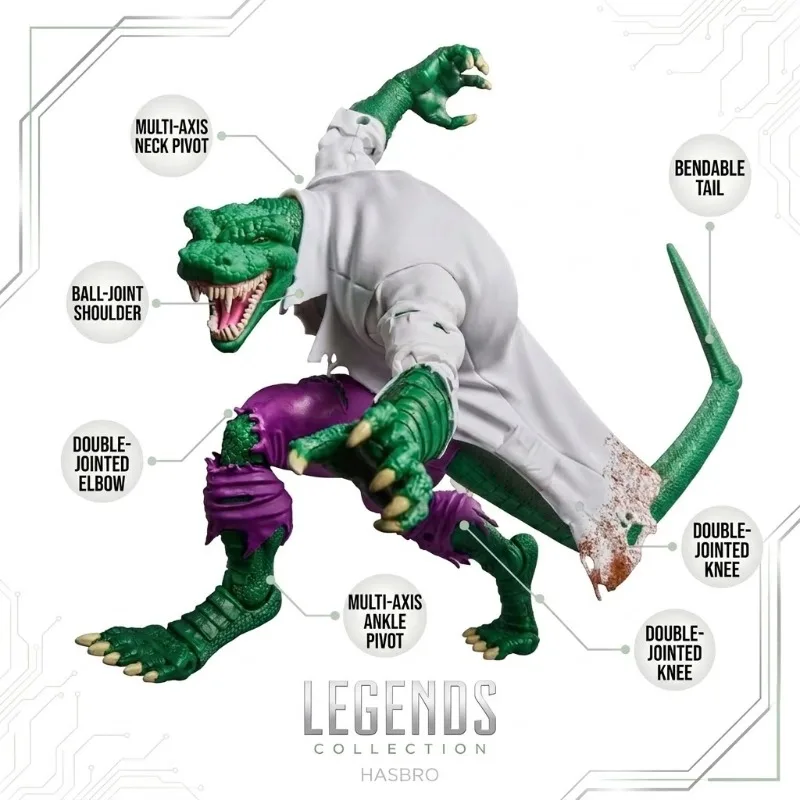 【In Stock】Hasbro Marvel Legends ML Spider-Man The Lizard Retro Carded 6-Inch 1/12 100% Original Toys Action Figure Gift - view 5