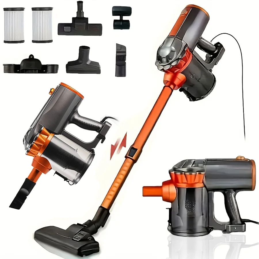 Aspiradora con cable de 600W, 110V, 18KPa, aspiradora portátil de bajo ruido para el hogar, aspiradora de mano, adecuada para pelo de mascotas, suelos duros y alfombras, aspiradoras de mano ligeras cuatro en uno