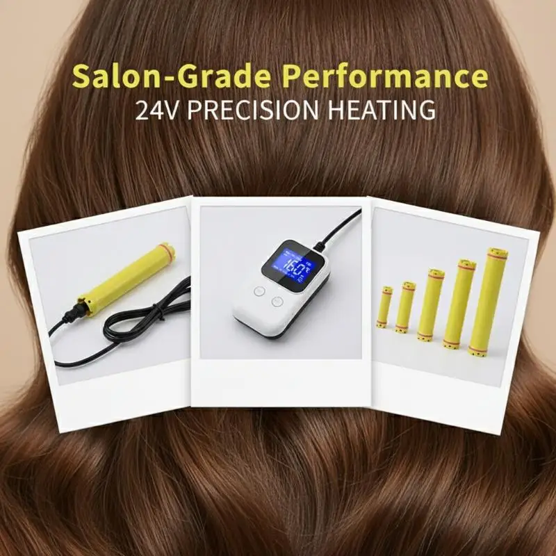 Professionelle 140mm Digitale Heißwellenstäbe - Französisches Wellen-Elektro-Lockenstab-Set für Salon-Haarstyling – Detail 4