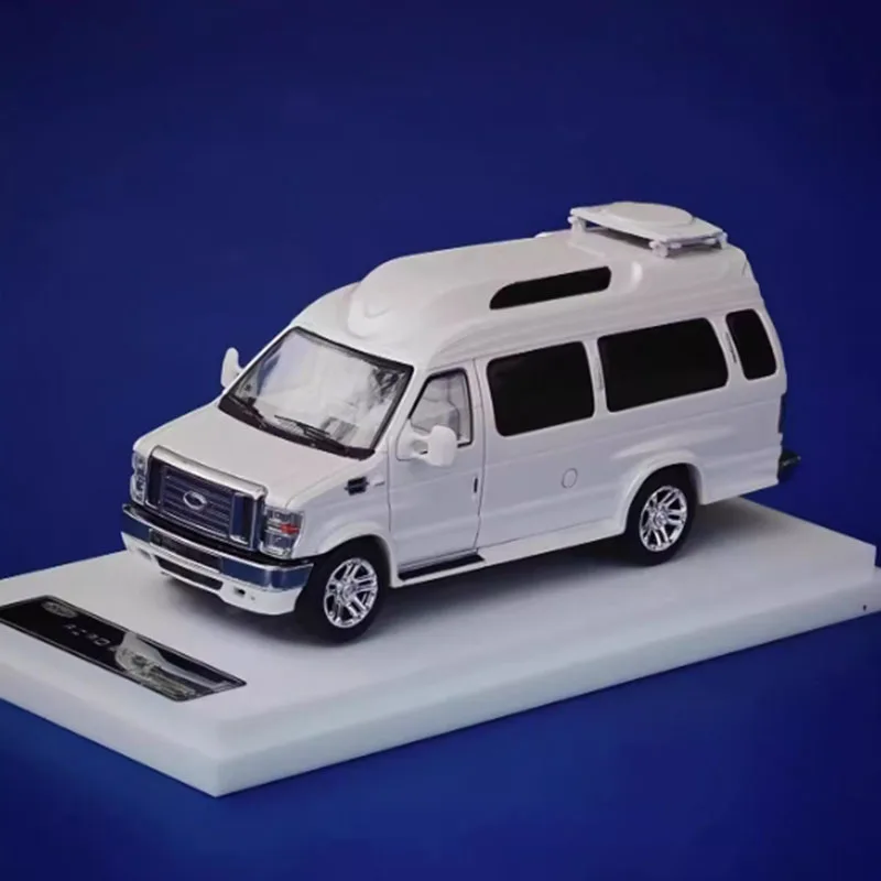 MK Miniaturen Diecast Legering 1/64 Ford E350 RV Legering Model Auto Simulatie Klassieke Collectie Statische Display Cadeau Decoratie