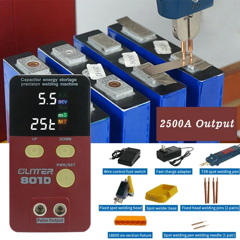 Glitter 801D 12KW Spot Welder 240V/110V 0.4mm Automatic Manual Switching 73SA Fixed Spot Welding Head 73B Spot Welding Pen