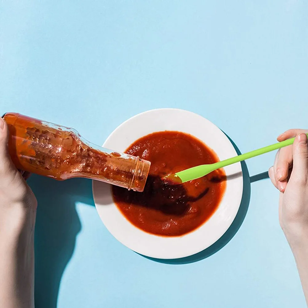 

Silicone Spatula Set Mini Long Handle Scraper Jar Spatulas Cosmetics Ketchup Serving Flexible One Piece Easy Clean Kitchen Bar