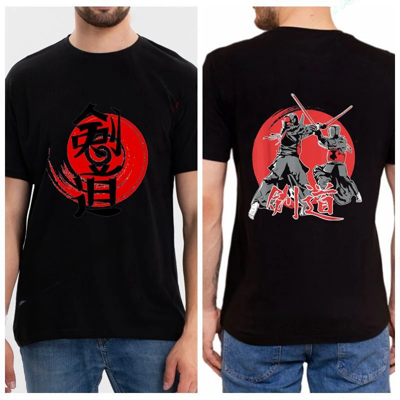 Men's T-shirt Summer T-shirt Street Casual Fashion Wear Kendo Bogu Shinai Katana Japanese Samurai Ninja Gift T-shirt