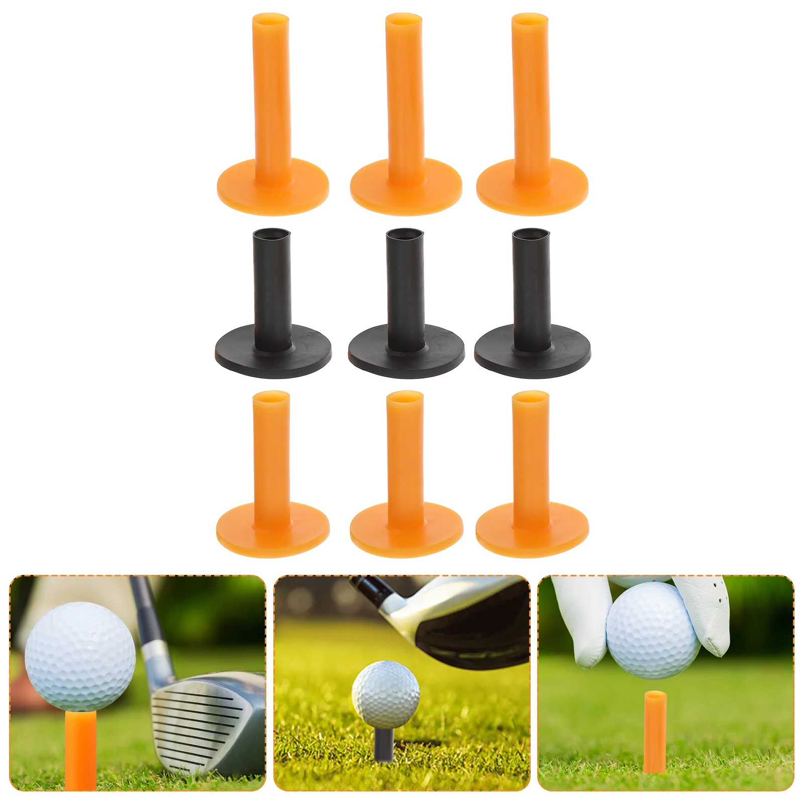 

9 Pcs Golf Tee Indoor Mat Tees Rubber Driving Range Golfs Accessory Sturdy Practice Essential Equipment