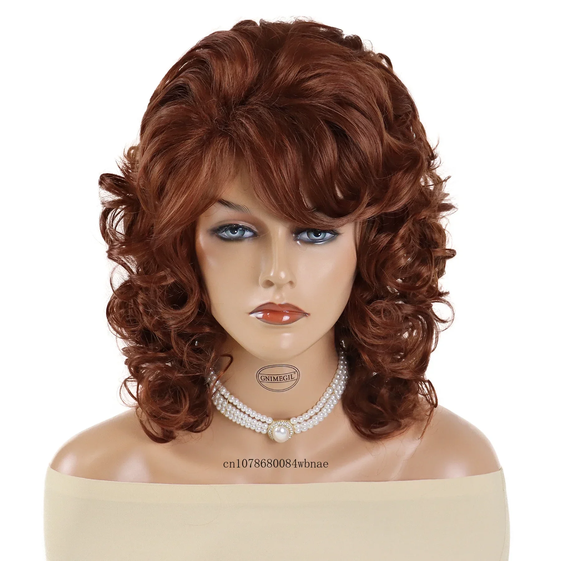 أوبورن بيروكات صناعية مع الانفجارات الطبيعية رقيق لينة نطاط شعر مستعار مجعد للنساء السيدات اليومية زي تأثيري شعر مستعار للحفلات