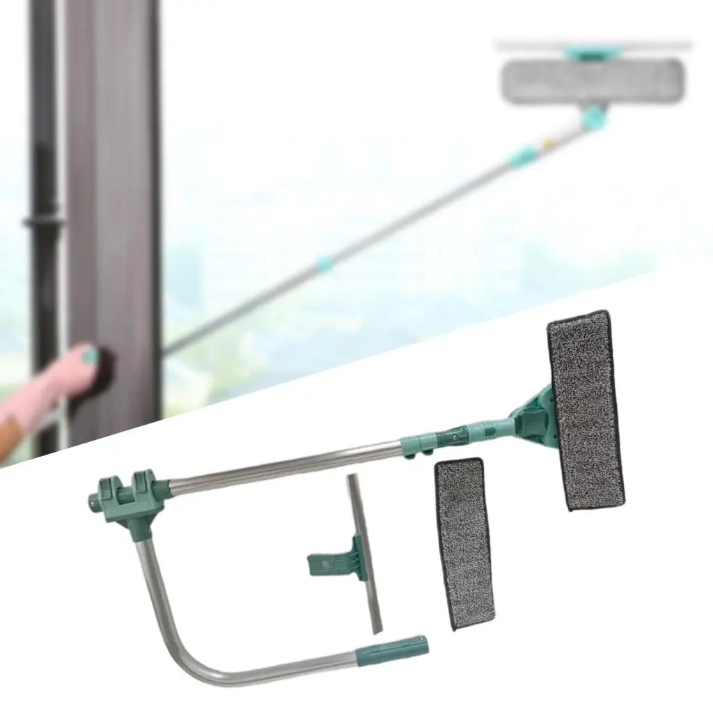 Window Squeegee for Window Cleaning with Telescopic Pole Window Cleaner Tool for Tiles Indoor Outdoor Glass Door Mirrors Clean