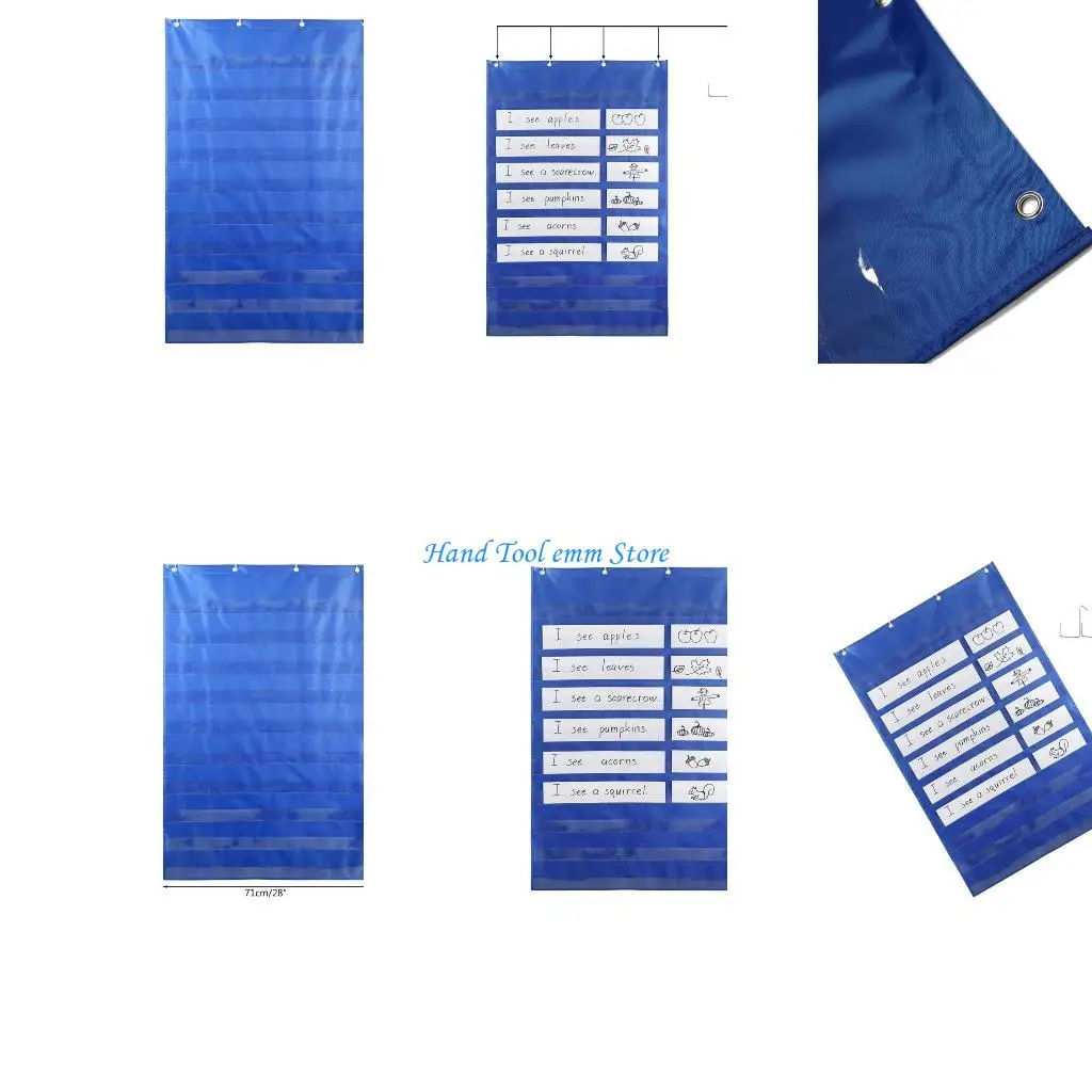 

H37F Teaching Hanging Storage Bag with Hook Sentence Strips Holder Pocket Organizers
