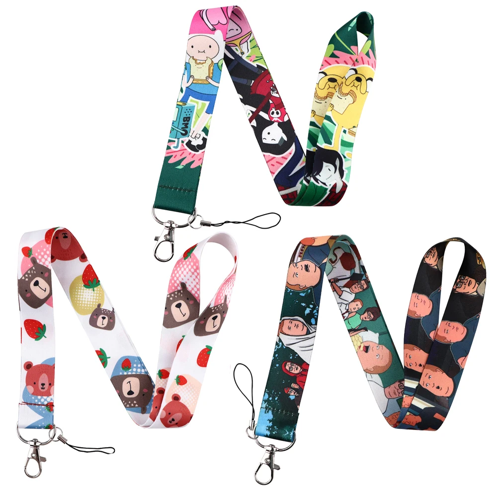 Cute Cartoon Bear Lanyard For Keys ID Credit Bank Card Cover Badge Holder Phone Charm Key Lanyard Keychain Accessories Gifts