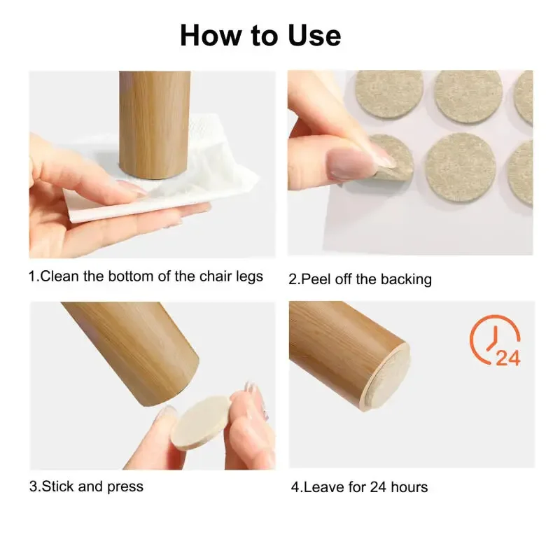 Self Adhesive Felt Pads 120-5 Pcs,Chair Leg Floor Protectors, Anti-Slip Furniture Pads for Table Chair Legs,Noise Reduction
