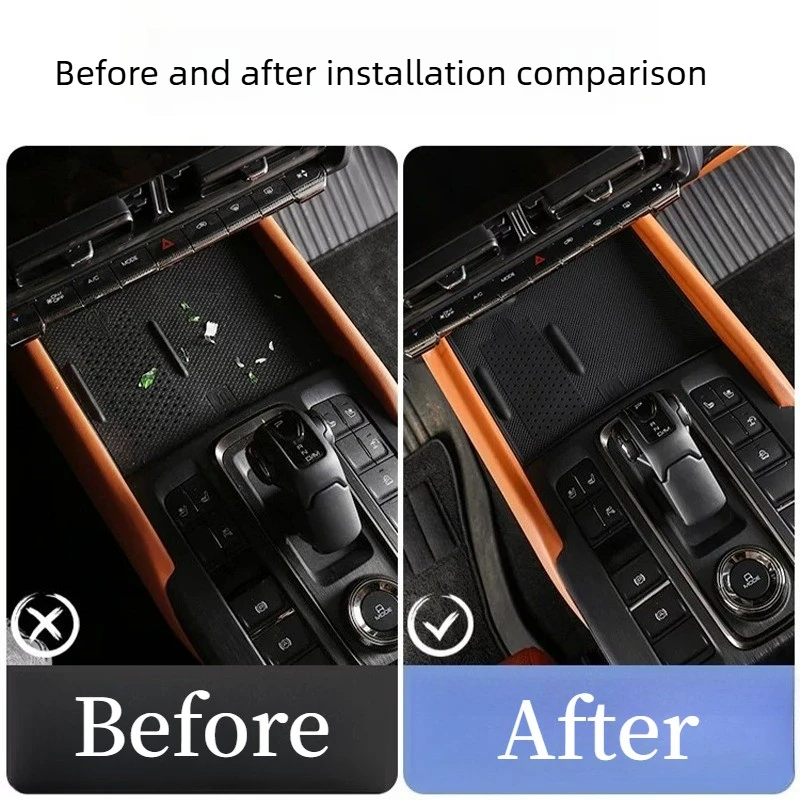 Car Center Console Wireless Charging Silicone Mat Anti‑Slip Shock‑Absorbing Anti‑Dust Cup Holder Pad for 2024 GWM Haval H9 Gen2