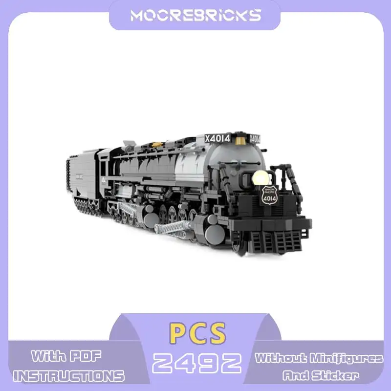 

MOC 1/48 4014 Steam Locomotive Building Blocks Motorised USA Articulated Heavy Freight Train Bricks Toy Adult Gift