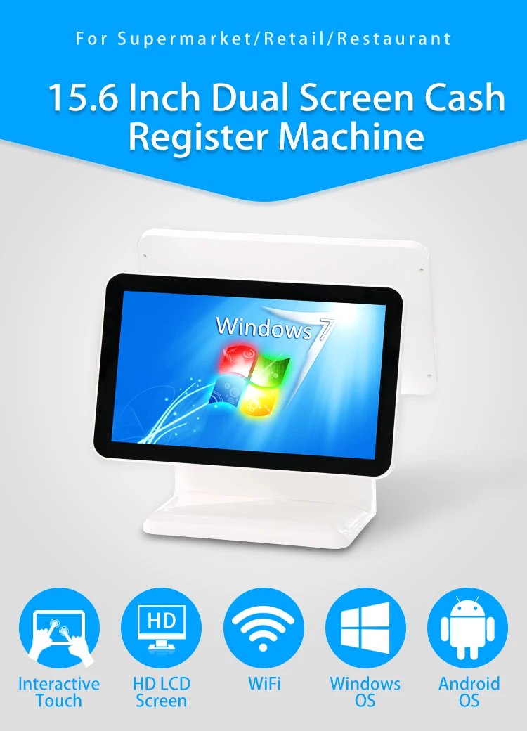Factory-Price 15.6 Inch Dual Screen All-in-One POS System for Restaurants Retail POS Machine with SDK Function