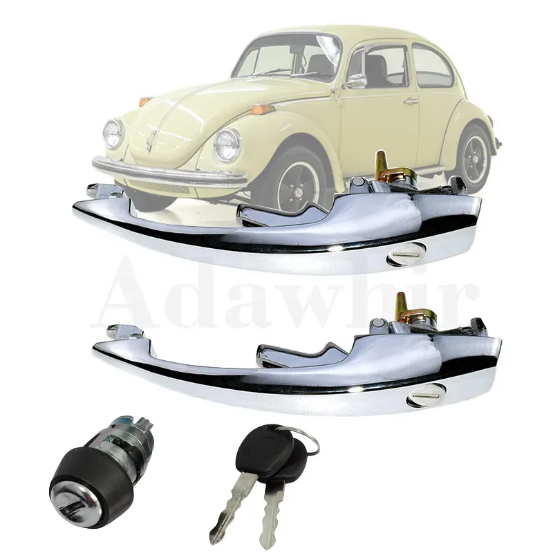 Suitable for Volkswagen Beetle Super Beetle Karmann Ghia Door Handle + Ignition Lock Combo Set