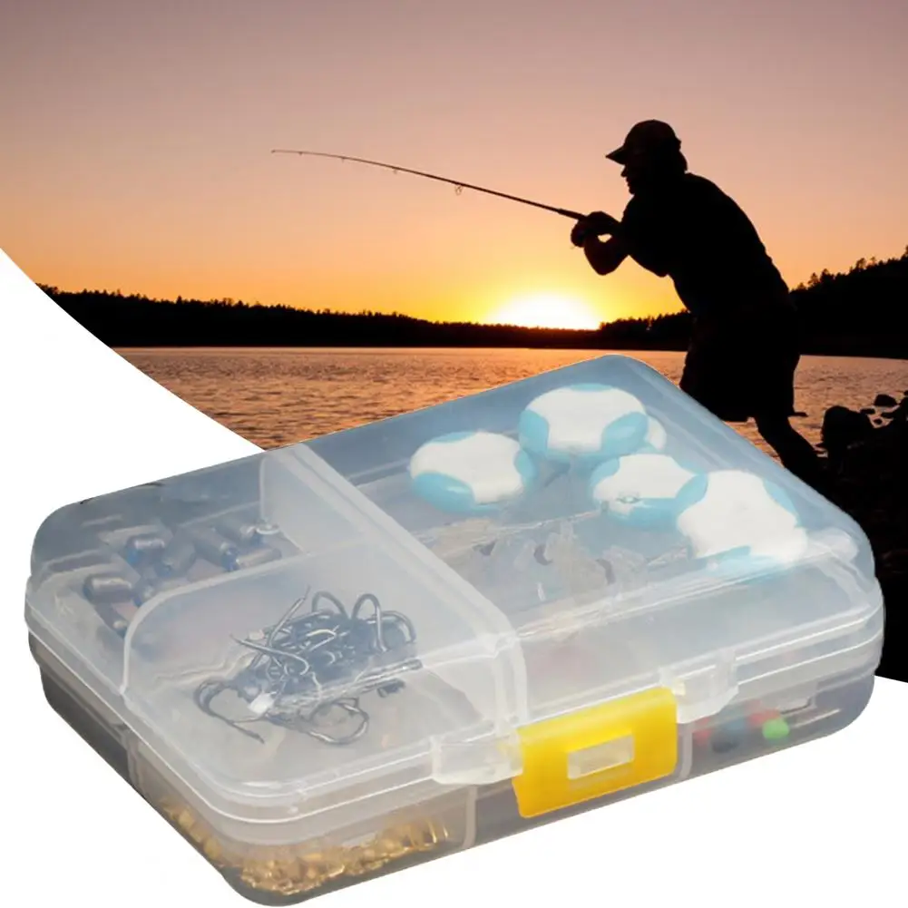 Fishing Tackle Box Multi-purpose Waterproof Mini Fishing Lure Bait 9 Grids Rectangular Transparent Case for Fishing Lovers