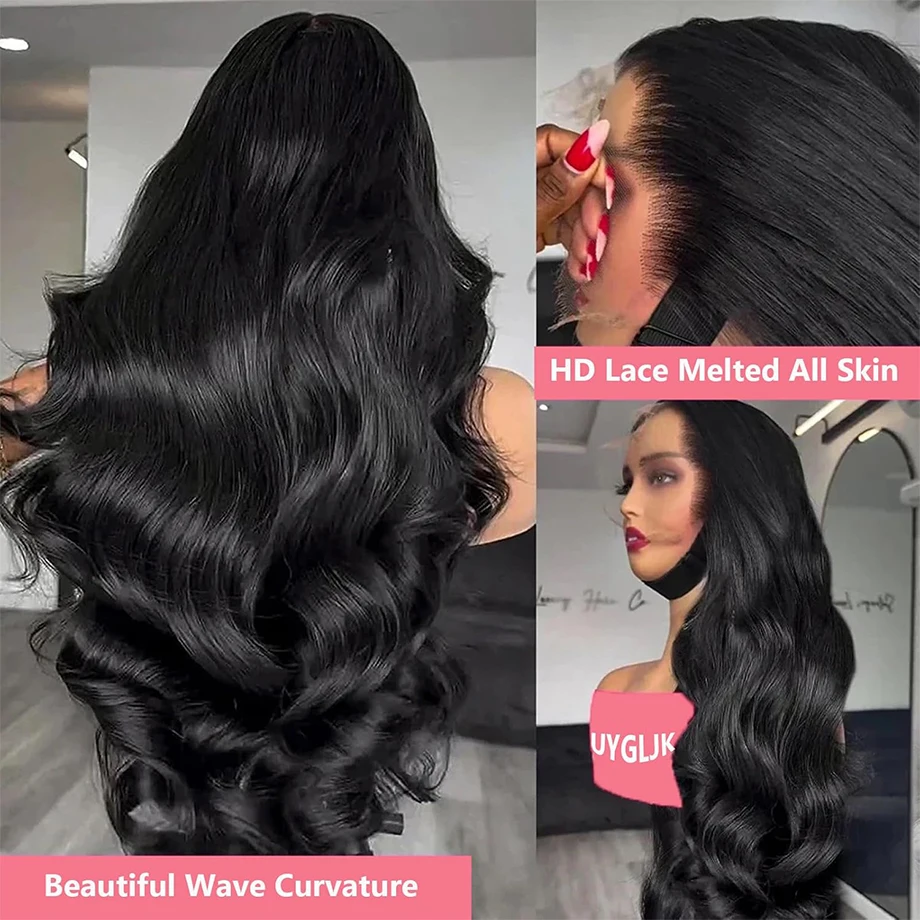 30 36 Inch Body Wave 13x4 13x6 HD Lace Front Human Hair Wig Brazilian Preplucked Transparent Lace Frontal Wigs 4x4 Closure Wig