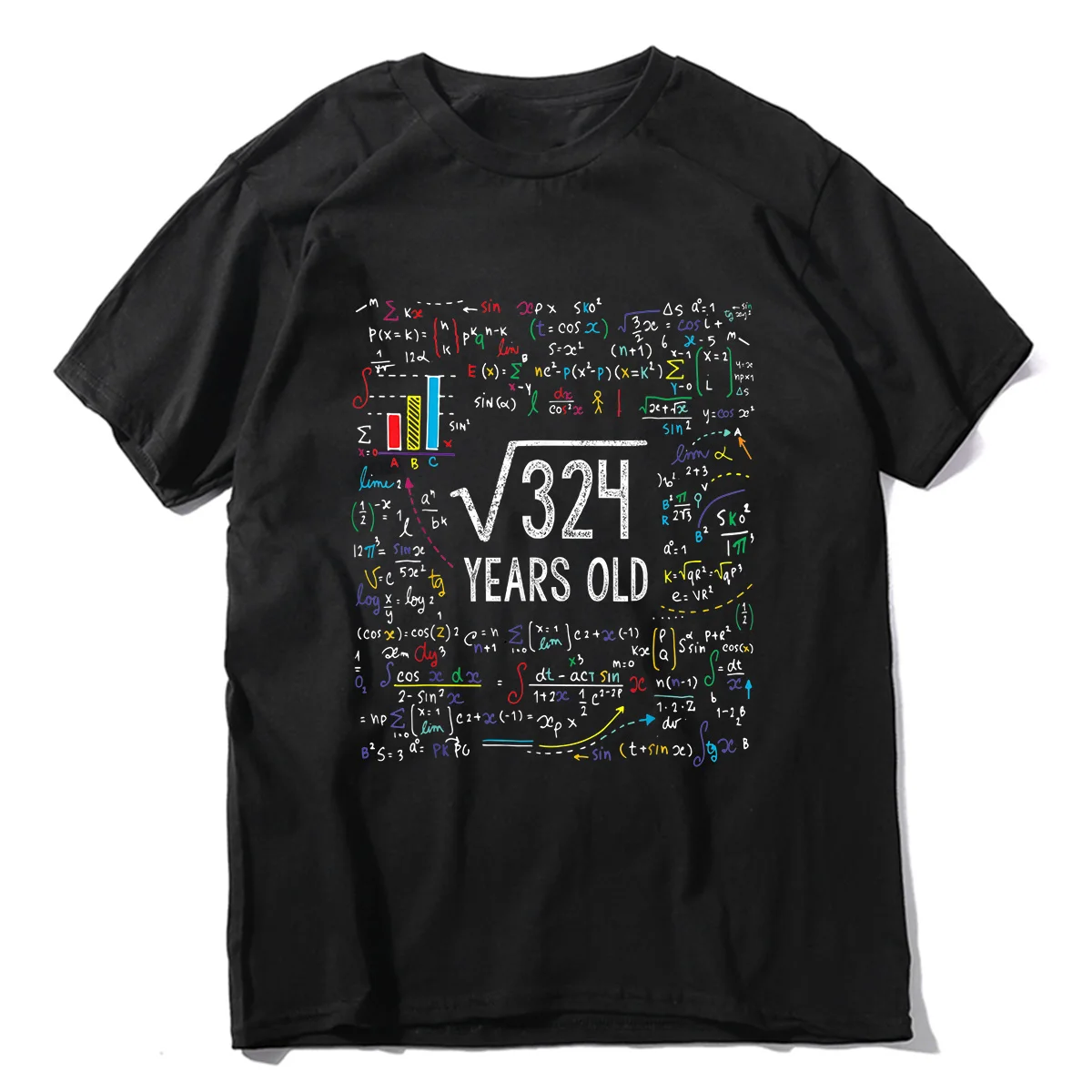 

Unisex 100% Cotton Square Root Of 324 18th Birthday 18 Year Old Gifts Math Bday T-Shirt Men Clothing Tee Streetwear Casual Tops