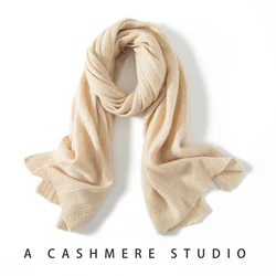 MERRILAMB High Quality Knitted Cashmere Scarf for Women Winter Warm Shawl Fashion Solid Outdoor Plain Wraps Large Scarves