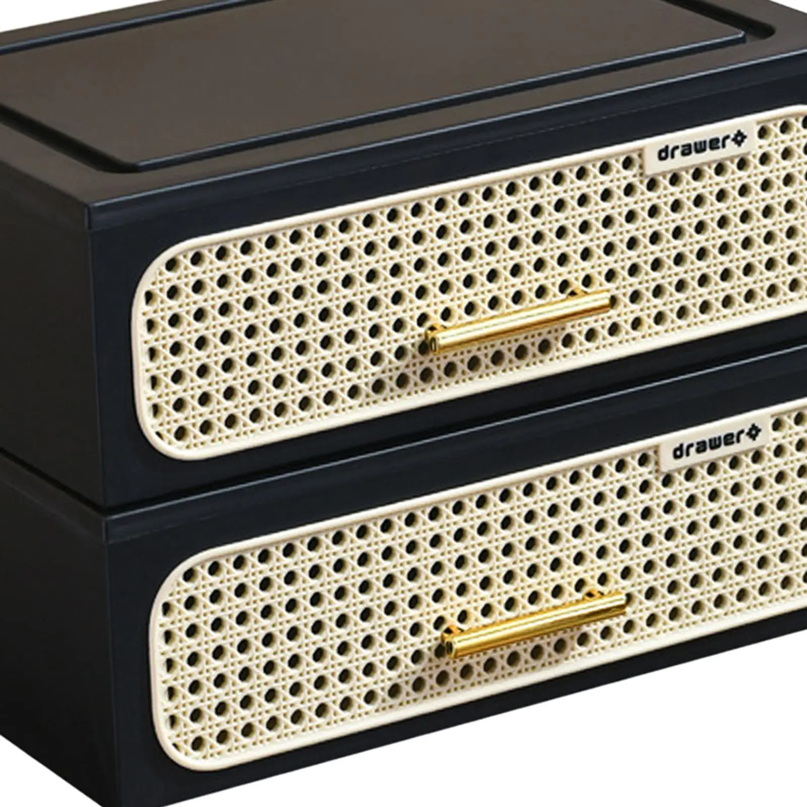 농가 침실용 서랍이 있는 인조 라탄 나이트스탠드