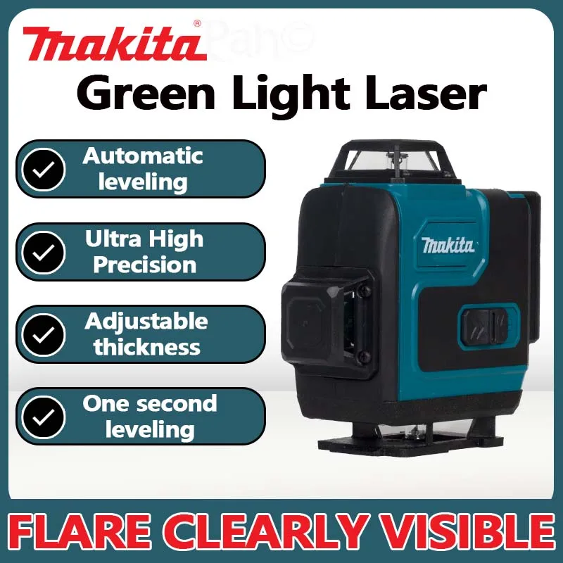 Makita 40m Self leveling Laser Level  3x360 ° Cross green Laser Line Pulse Mode Laser Level Self leveling