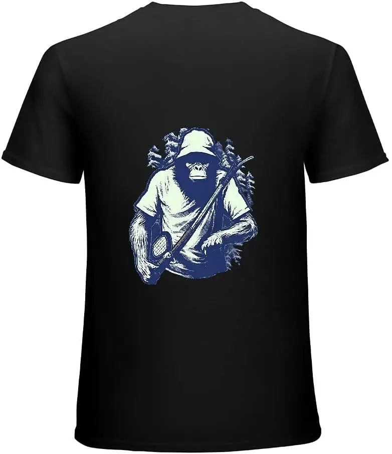 Men's Fishing Bigfoot T-Shirt | Funny Outdoor Pole Rod Fish Tee Fashionable and Innovative T-Shirts