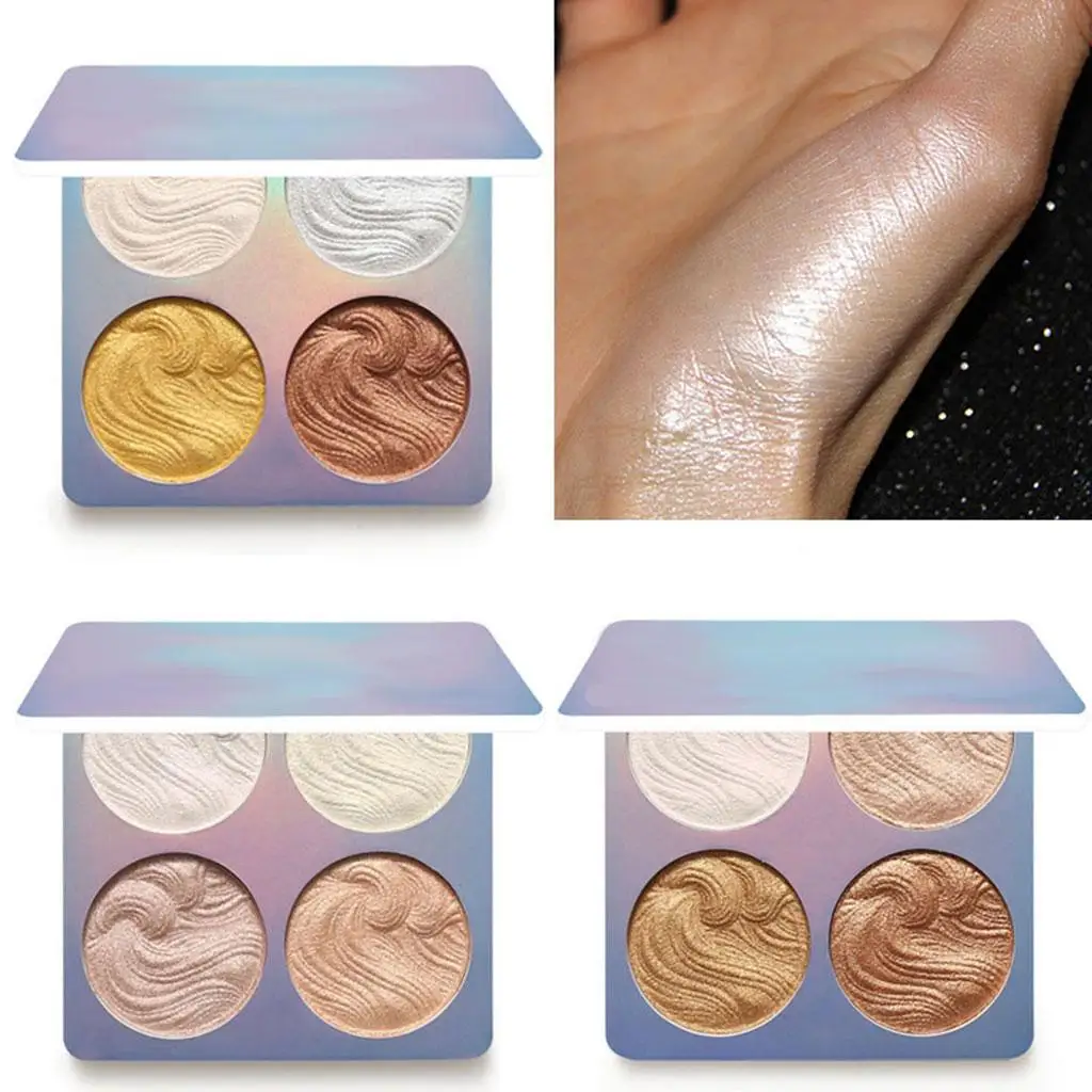 Professional Four Colors Highlighter Palette Matte Shimmer Face Powder Blush for Premium Makeup Trends