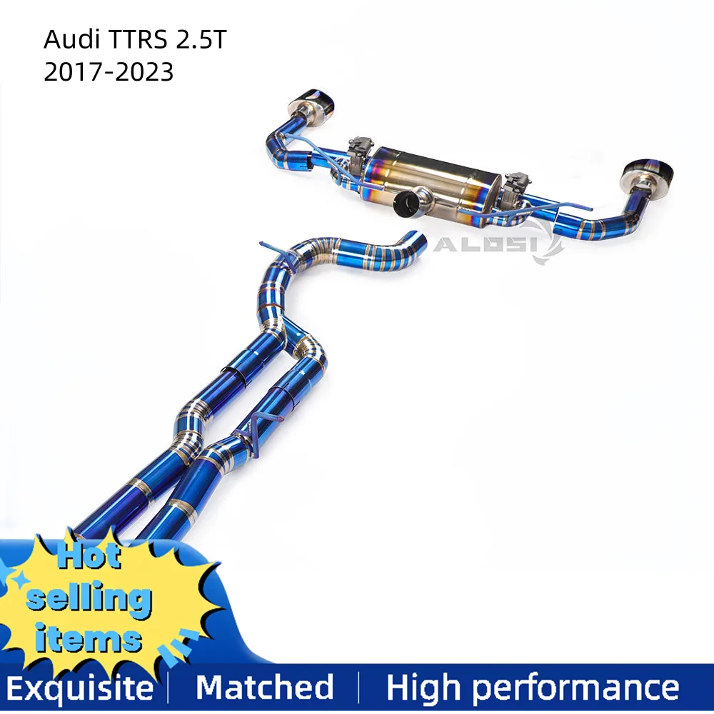 

High-performance cat back exhaust for Audi Ttrs 2.5T 2017-2023 titanium muffler exhaust pipe with controller and blue tip