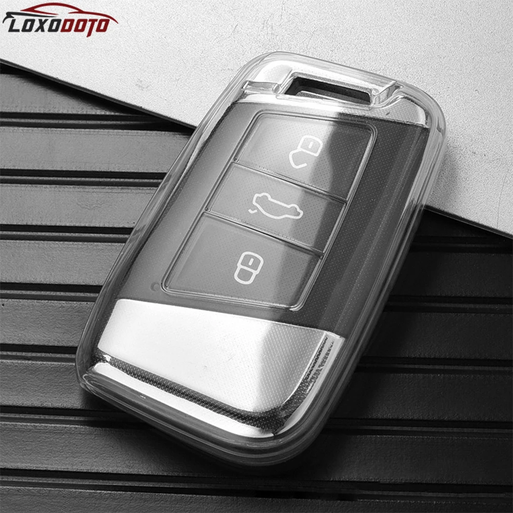 TPU Car Key Case Cover For Skoda Kodiaq Karoq Octavia Fabia For Seat Ateca For Volkswagen VW Passat B8 Polo Tiguan Atheon Taos
