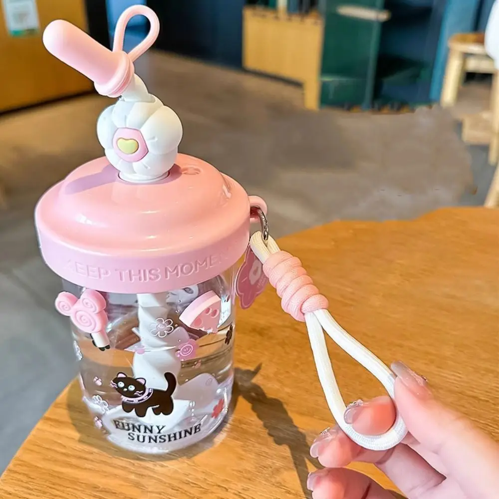 Anti Drop Dust Cap Water Bottle Heat-resistant Handheld Drinking Cup Cartoon High-capacity Tea Kettle Children