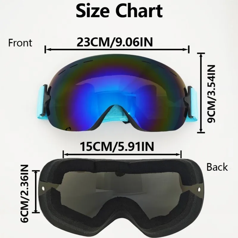 Mountain Snow Skiing Goggles HD Clear Lens Soft Thick Foam Padding Anti Scratch Lightweight Outdoor Winter Snow Sports Eyewear