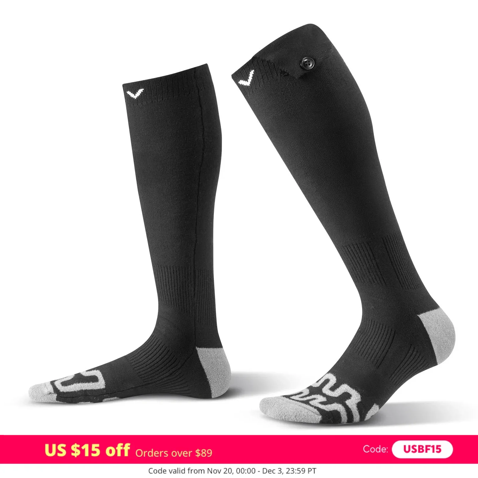 Bequeme beheizte Socken, 5000 mAh, wiederaufladbar, batteriebetrieben, mit 4 Heizstufen, elektrisch beheizte Socke für Männer und Frauen