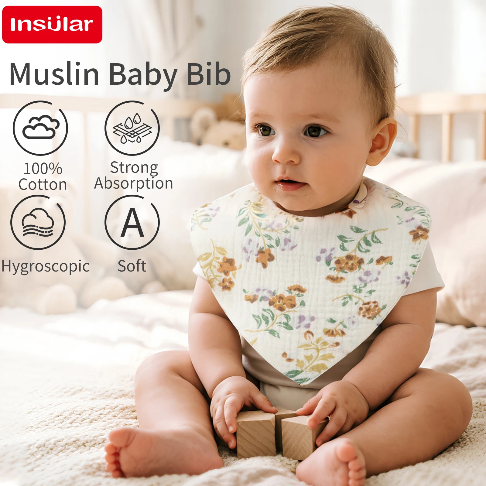 New Cute Cartoon Two-sided Usable Baby Feeding Drool Bib Infants Saliva Towel Cotton Burp Cloth For Newborn Toddler Kids Bibs