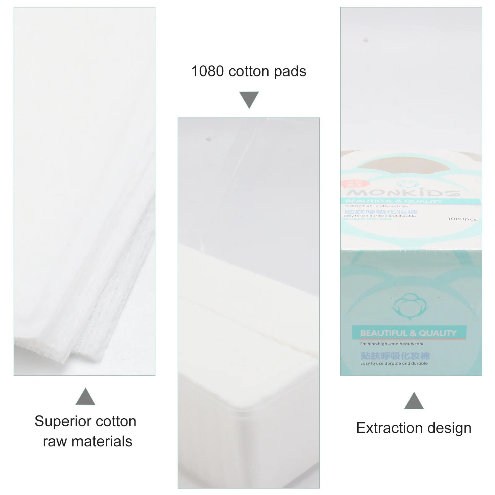 

1080Pcs Non-Woven Fabric Makeup Remove Pads Eco-Friendly Facial Pads for Daily Use Toner Gel Lotion Application