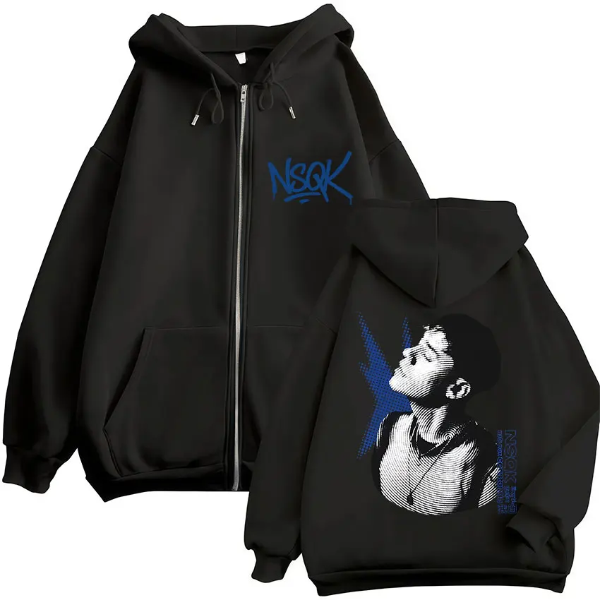 مغني الراب NSQK FLACO DONDE ESTAS ألبوم جولة زمم هودي للجنسين المشجعين هدية سحاب أكمام طويلة بلوزات سترة فضفاضة غير رسمية هوديي #2