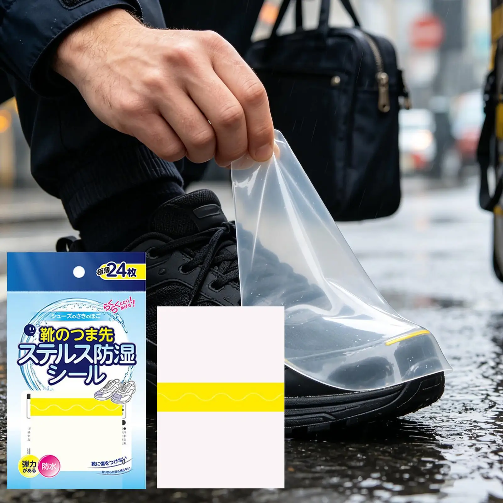 Shoe Head Rain Protector 24PCS Toecap Waterproof Film Sneaker Rainproof Stickers Adhesive Disposable Shoes Anti-rain Guard