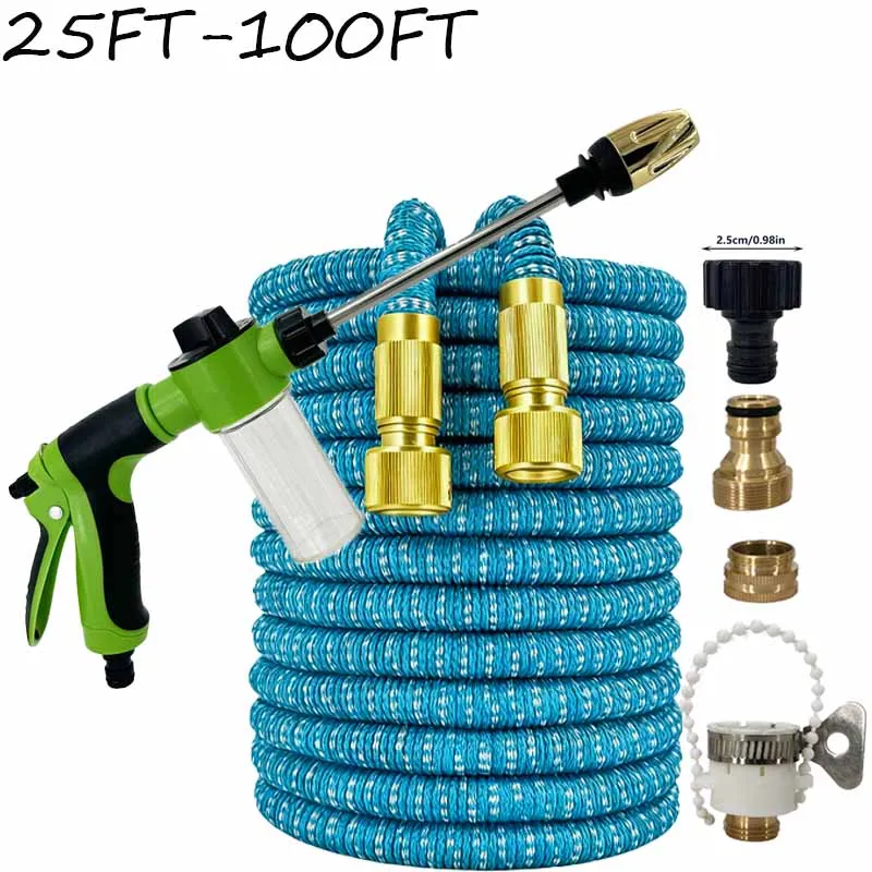 

Garden Expandable Magic Hose, Used For Garden Watering And Cleaning, Universal Connector, Nozzle, Watering Device, No Tangles ﻿