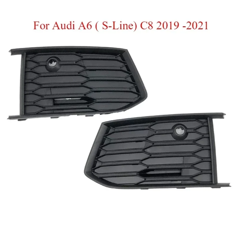 Auto Left Right Side Front Lower Bumper Fog Light Grille Grill Cover Frame Trim For Audi A6 S-Line C8 2019 2020 2021 Car Styling