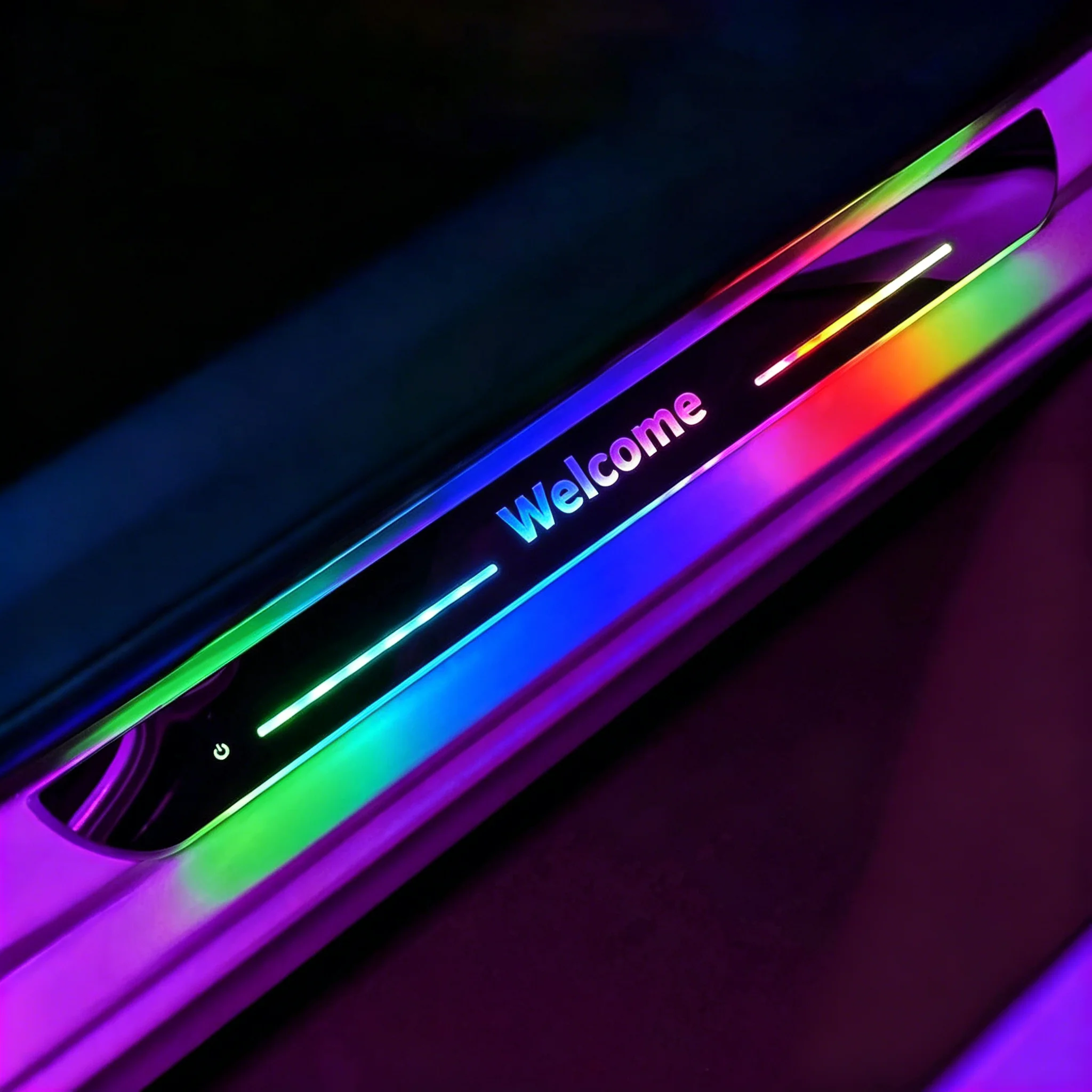 

Customized LED Car Door Sill Strip Light Logo Projector USB Power Moving Welcome Pedal Decorative Light Ambient Auto Accessories