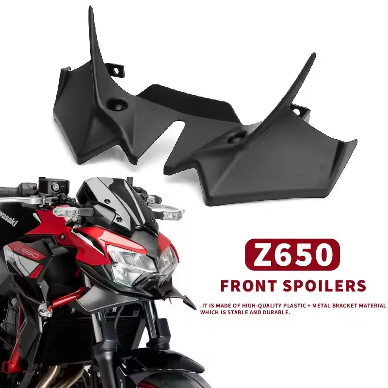 

Z650 New Motorcycle Accessories For Kawasaki Z 650 z650 2021-2024 Front Spoiler Winglets Aerodynamic Wing Spoiler Front Fairing