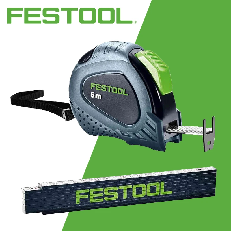 FESTOOL-cinta métrica plegable de madera, herramienta de medición doméstica de alta precisión, resistente al desgaste, 2 metros, 5 metros, 201464,