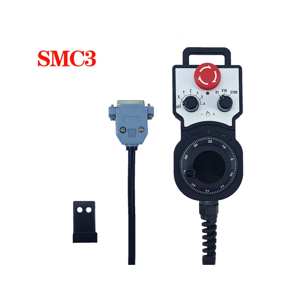 Controlador fuera de línea Cnc de 5 ejes Smc5-5-n-n 500khz sistema de Control de movimiento código G con volante de parada de emergencia Mpg75w24vdc