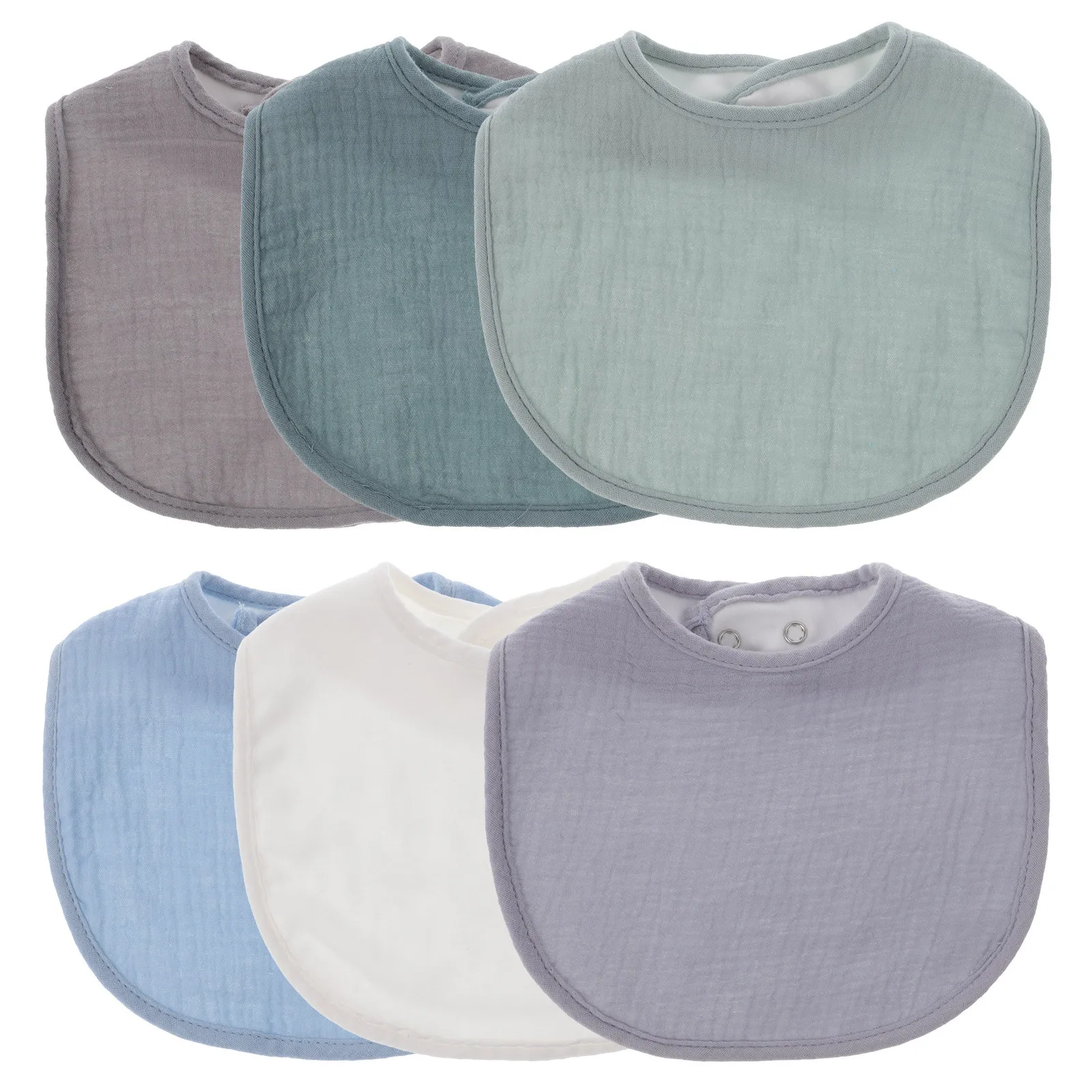 6 قطعة المرايل الطفل على شكل حرف U قابل للتعديل لعابه مريلة لحديثي الولادة الرضع طفل تغذية الأكل اللعاب ماصة قابل للغسل مرايل قطنية #2