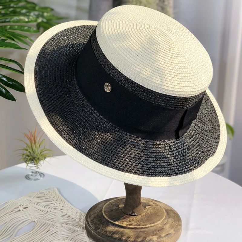 2022 Women\'s Summer Bucket Folding fashion fedora Straw Hat Panamas UV Protection Sun Visor Seaside Beach Hat Tide Summer Hats